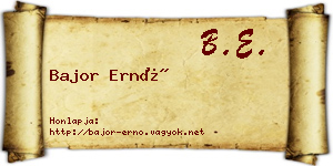 Bajor Ernő névjegykártya